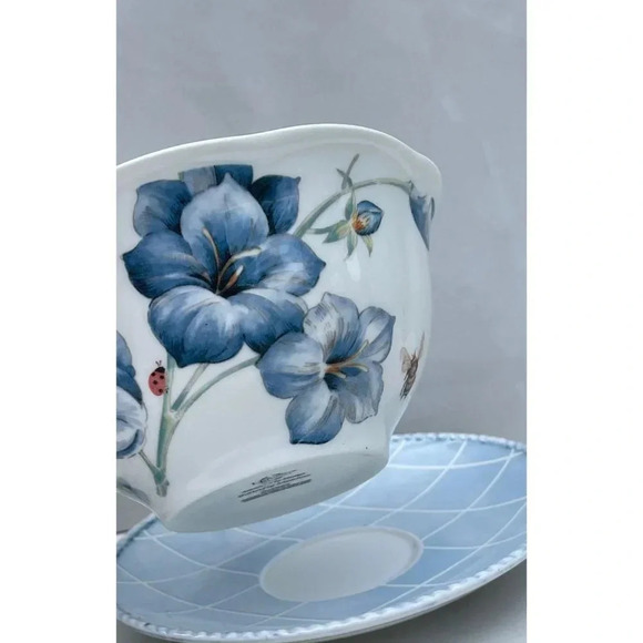 Lenox Butterfly Meadow Blue Two Rice Bowls and 3 Small Plates Porcelain 6"x3" - Picture 10 of 16